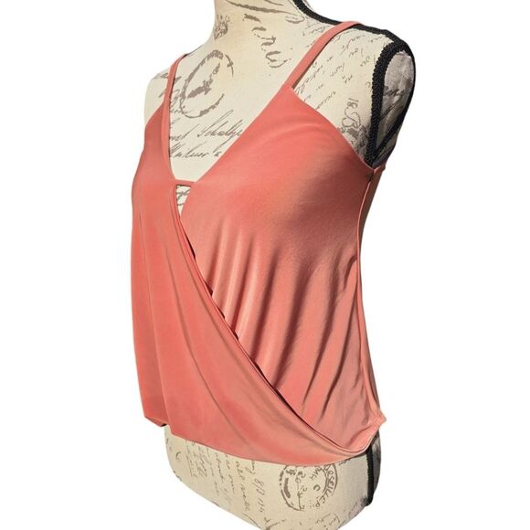Lulus -1606 Loops-y Daisy Coral Orange Faux Wrap Top Sleeveless‎ Small - Picture 5 of 12